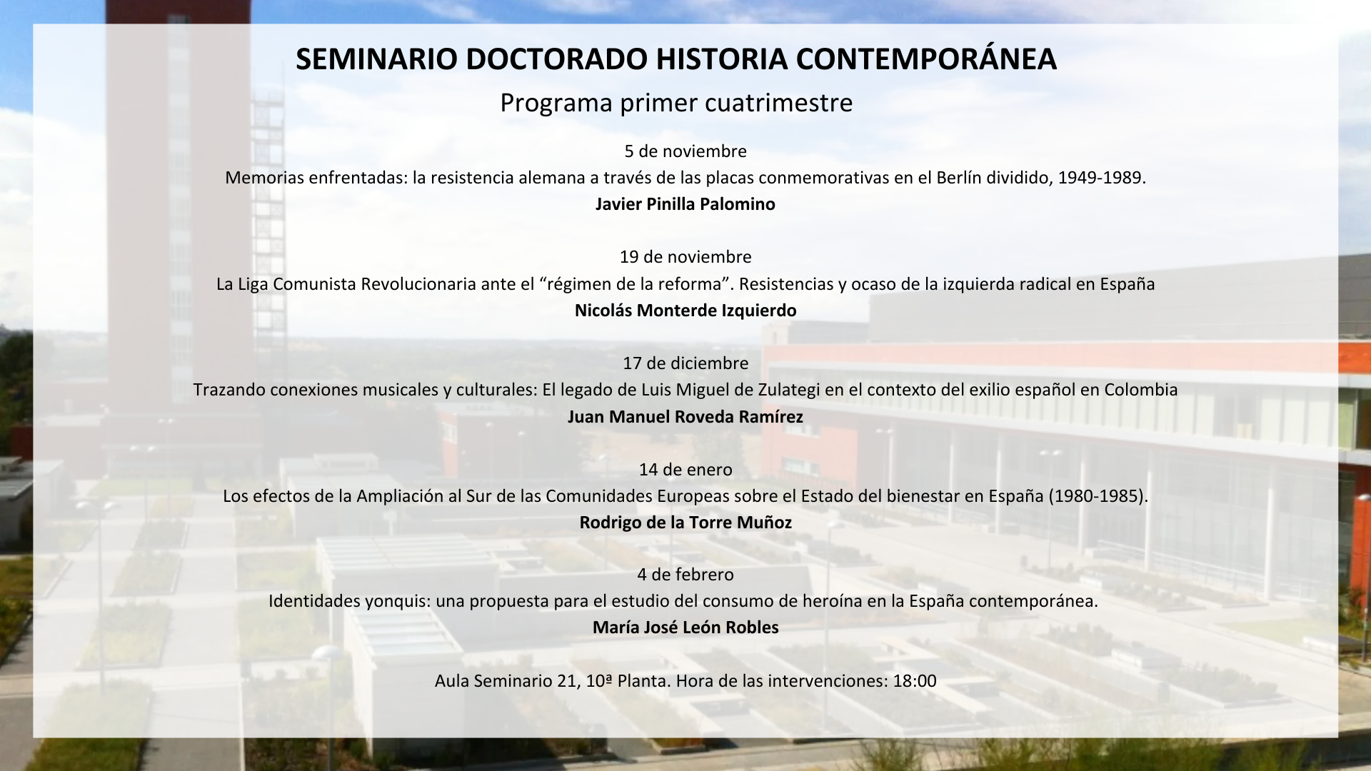 Programa del Seminario del programa de Doctorado: primer cuatrimestre 24-25